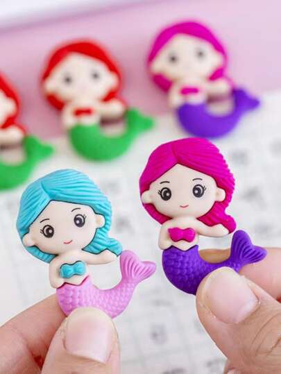 1入組美人魚設計隨機橡皮