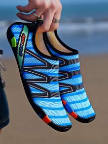 男士水上運動快幹一腳蹬滑水鞋撞色運動鞋 - 寶藍色 - 查看 4