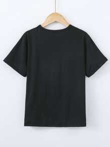 SHEIN Boys Slogan Graphic Tee - Black - View 2
