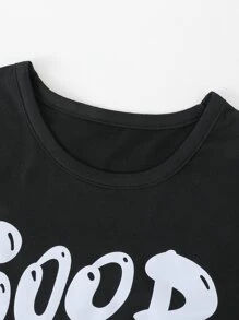 SHEIN Boys Slogan Graphic Tee - Black - View 4