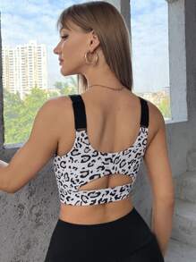 Yoga Sxy 中度支撐豹紋印花運動型文胸