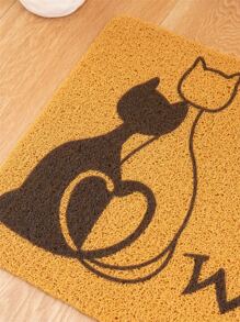 1pc Cat & Letter Graphic Door Mat - Multicolor - View 6