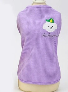 Cartoon Dog Detail Pet Tank - Purple - View 2