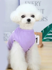 Cartoon Dog Detail Pet Tank - Purple - View 4