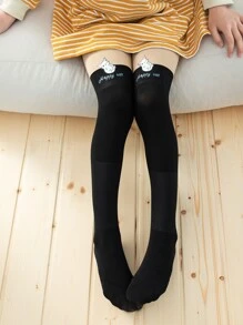 Toddler Girls Cartoon Graphic Tights - Multicolor - View 3