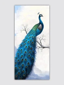 1入組孔雀印花無框畫 - 彩色 - 查看 4