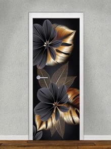 2sheets Leaf Pattern Door Sticker