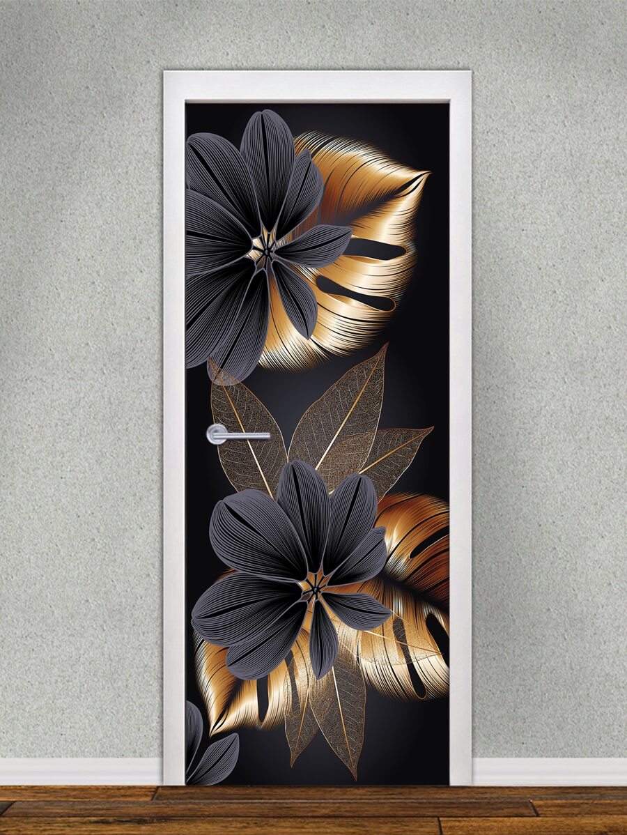 2sheets Leaf Pattern Door Sticker
