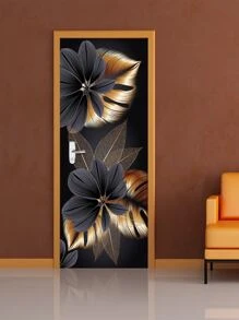 2sheets Leaf Pattern Door Sticker