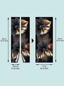 2sheets Leaf Pattern Door Sticker