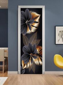 2sheets Leaf Pattern Door Sticker