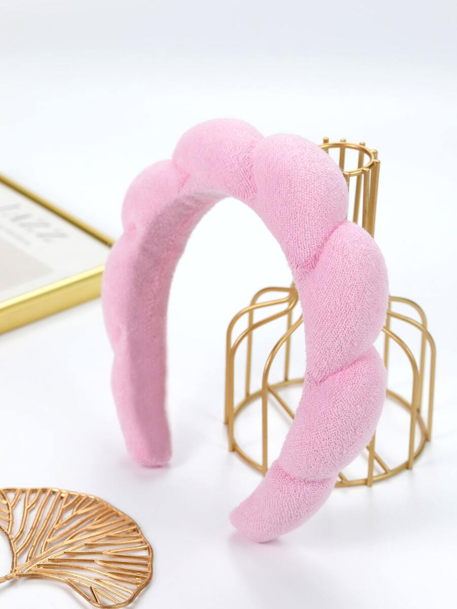 Băng đô rộng rãi và đơn giản thiết kế dạng đám mây phù hợp cho trang phục đi chơi và hẹn hò hàng ngày - Hồng - Xem 1