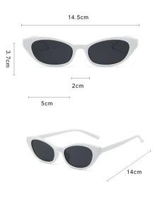 2 pares Gafas de sol de marco cuadrado - Blanco - Ver 3