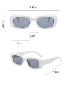 2 pares Gafas de sol de marco cuadrado - Blanco - Ver 4