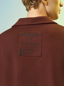 Valeria Aguilar Men Figure Patched Detail Polo Shirt - Rust Brown - View 3