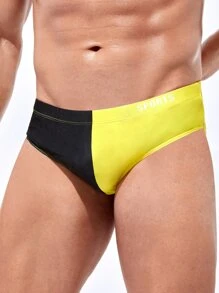 Manfinity Hombres Calzoncillo de natación de dos tonos - Multicolor - Ver 3