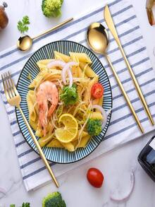 4pcs Stainless Steel Flatware Set - Gold - View 6