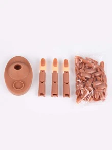 FULL BEAUTY Dụng Cụ Làm Móng Mẫu Dụng Cụ Có Đế & 100 Chiếc Móng Tay Giả Huấn Luyện Tay Thợ Làm Móng Tay Người Mới Bắt Đầu Thao Tác Làm Móng Tay Thực Hành Bộ Dụng Cụ Làm Móng - Hồng - Xem 6