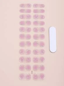 Beauty Sticker 1張愛心圖案美甲貼紙和1入組指甲銼 - 彩色 - 查看 2