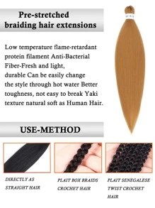 Medium Straight Synthetic Hair Extension - Brown - View 4
