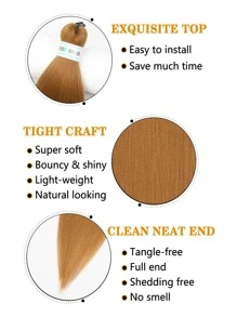 Medium Straight Synthetic Hair Extension - Brown - View 6