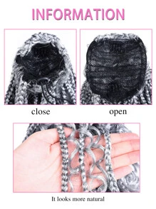 Synthetic Goddess Box Braids Ponytail Curly 20 Inch Boho Box Braids Pony Hair Box Braid Hair Extension for Women - Silver - View 5