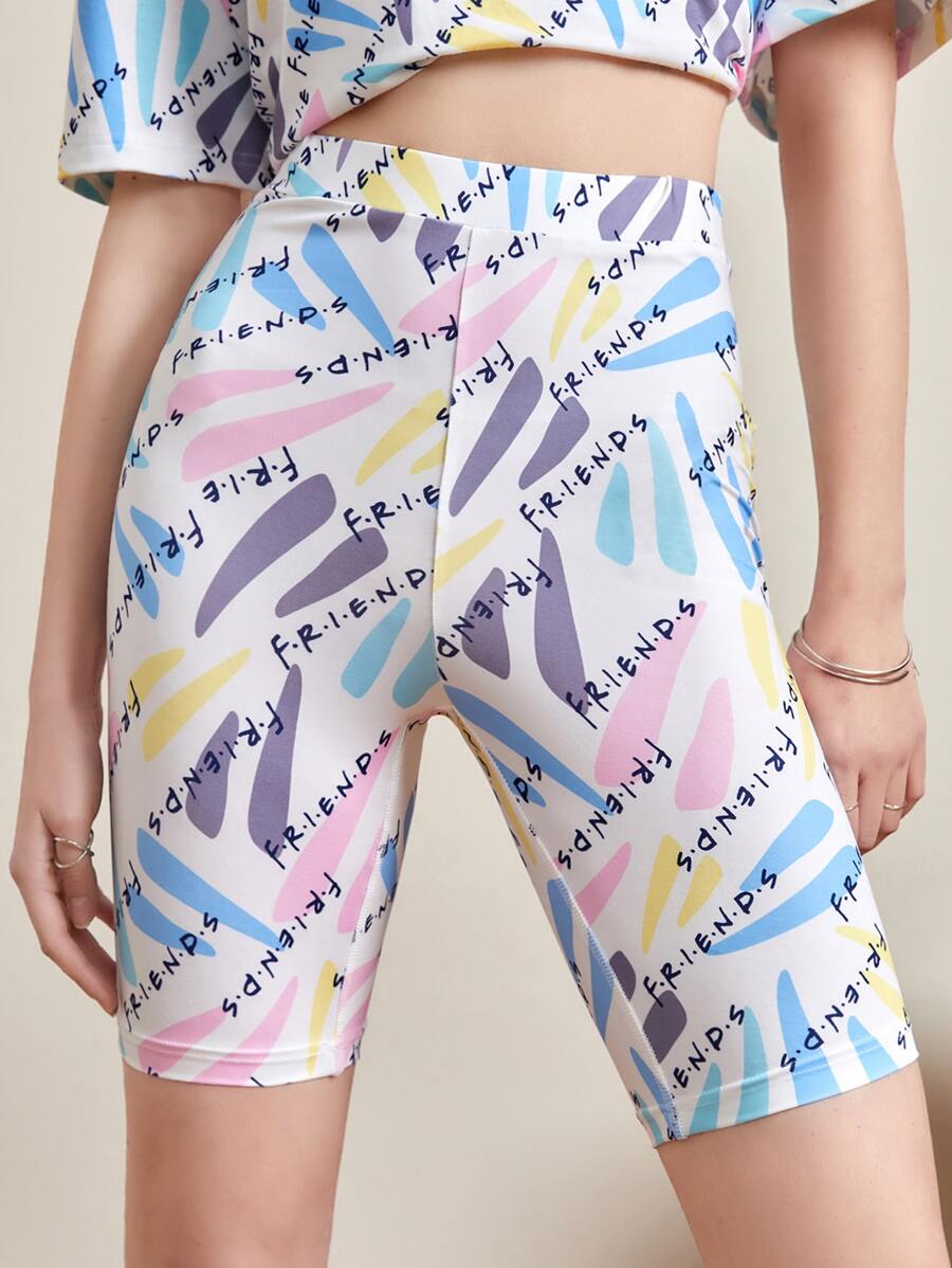 FRIENDS X SHEIN Quần tất nữ Lá thư Giải trí - Nhiều màu - Xem 1