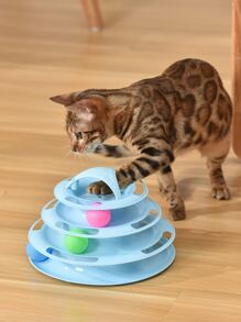 1pc Ball Decor Plastic Cat Teaser Toy - Baby Blue - View 4