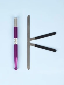 金属尺测量永久化妆纹身三角平衡眉尺 纹绣工具 微针纹绣笔 - 彩色 - 查看 2