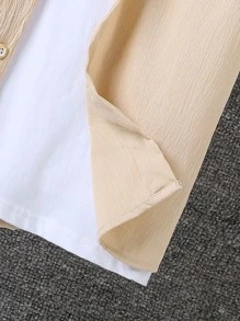 Boys Patched Pocket Shirt Without Tee - Khaki - View 4