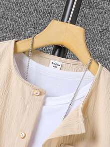 Boys Patched Pocket Shirt Without Tee - Khaki - View 5