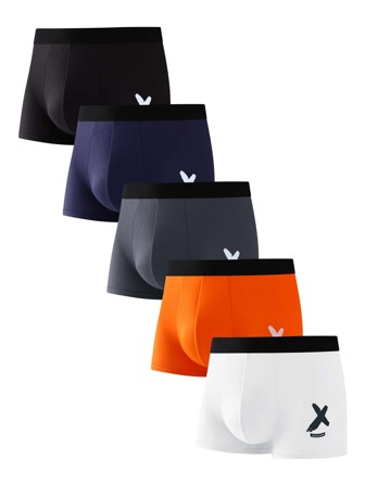 Guys 5pcs Slogan Graphic Boxer Brief