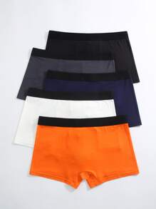 男士5入組標語圖案平角內褲