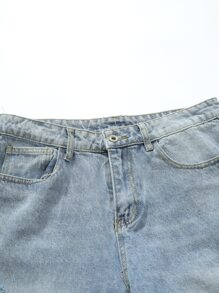 Manfinity Men Slant Pocket Straight Leg Jeans - Light Wash - View 5