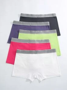 Hombres 5 piezas Calzoncillos boxer con estampado de dibujos animados - Multicolor - Ver 2