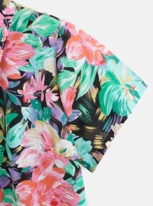 SHEIN LUNE Plus Floral Print Shirt - Multicolor - View 4