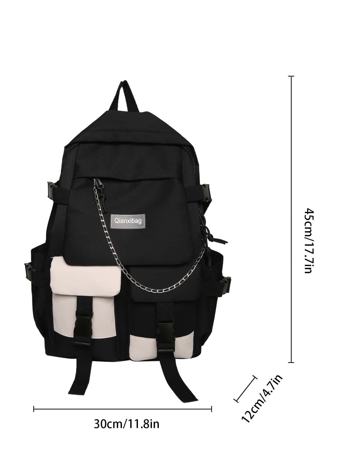 Large Capacity Backpack, 2024 New Women Ladies Fashion Chained Decoration Casual Daypack Student Bag School Backpack,School Bag,School Bookbag,Big Backpack,Large Capacity,Laptop Compartment,PortableRookies & White-Collar Workers, Suitable For Teen Girls Women College Students,Boys And Men, Perfect For Back To School,First Day Of School,College,Middle School, High School