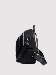 Mochila funcional con diseño de cadena - Negro - Ver 7