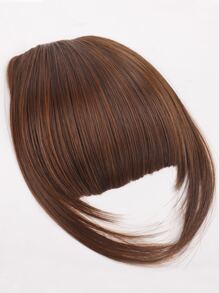 Short Straight Synthetic Hair Bangs With Sideburns - Light Brown - View 1
