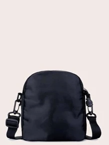 Estudiantes De Secundaria Universitarios Unisex, Bolsa De Hombro Multifuncional, Bolsa Casual Para Hombres Con Diseño De Letras, Bolso Escolar Como Bolso De Mano Para Viajes, Universidad, Deportes, Trabajo. La Bolsa Cruzada De Tela De Lona Minimalista Para Llevar En La Escuela O En El Camino A Casa - Negro - Ver 3