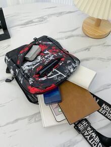 多功能迷你男士拼色单肩包胸包单肩包休闲包高中生大学生新生同事通勤户外运动 - 彩色 - 查看 4