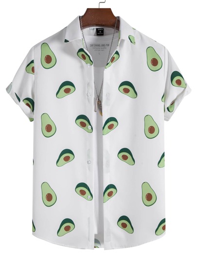 قميص طباعة الأفوكادو بدون تي شيرت للرجال