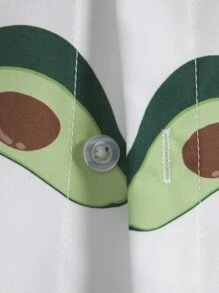 Manfinity Homme Áo sơ mi Nam Nút phía trước Tất cả trên in Rau quả Boho - trắng - Xem 7