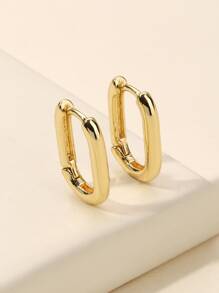 Minimalist Hoop Earrings - Yellow Gold - View 1