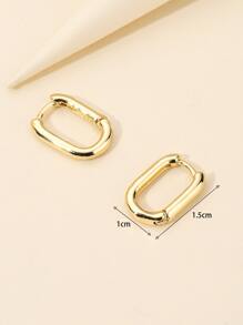 Minimalist Hoop Earrings - Yellow Gold - View 3