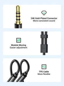 UGREEN 3.5mm Male To 2 Port 3.5mm Female Audio Stereo Y Splitter Cable Adapter For Earphone Headphone Headset And Microphone - Black - View 6