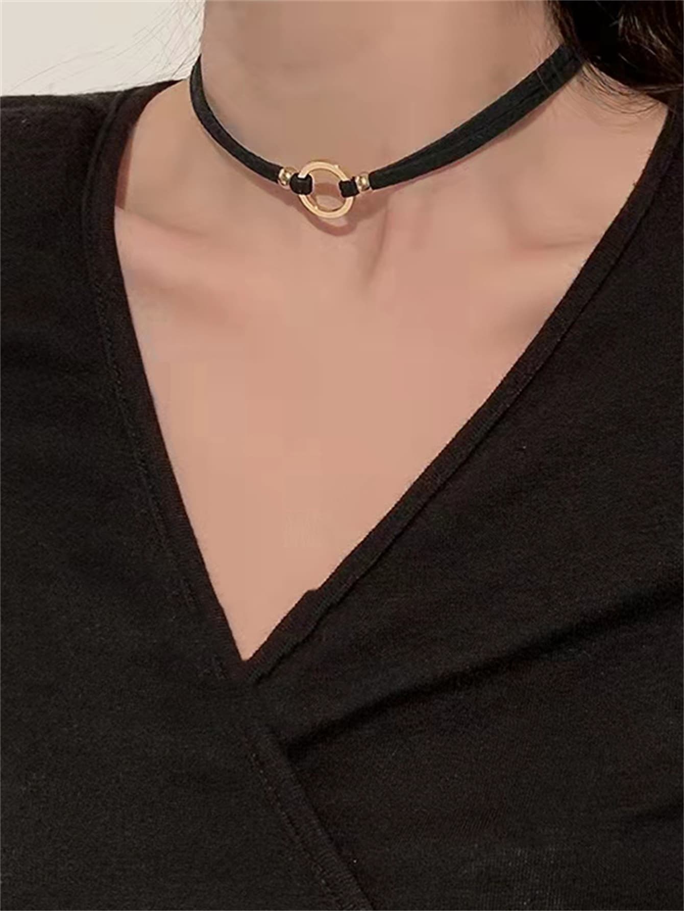 圓形裝飾頸鏈 - 彩色 - 查看 1