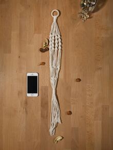 1pc Woven Plant Hanger - Beige - View 5