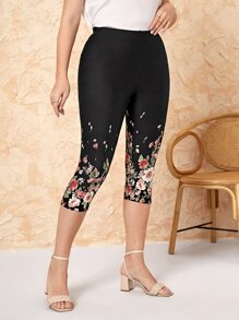 EMERY ROSE 大碼印花七分緊身打底褲