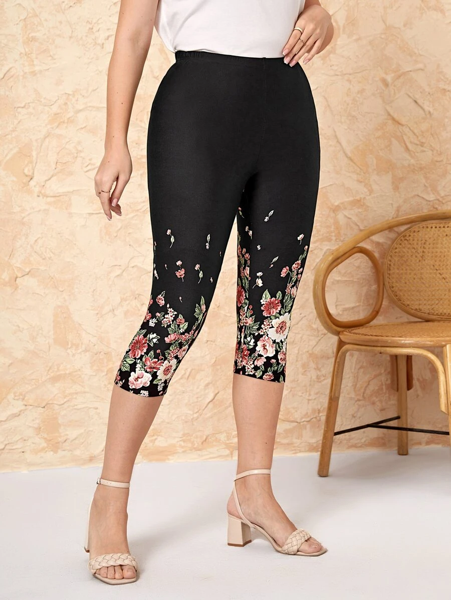 EMERY ROSE 大碼印花七分緊身打底褲